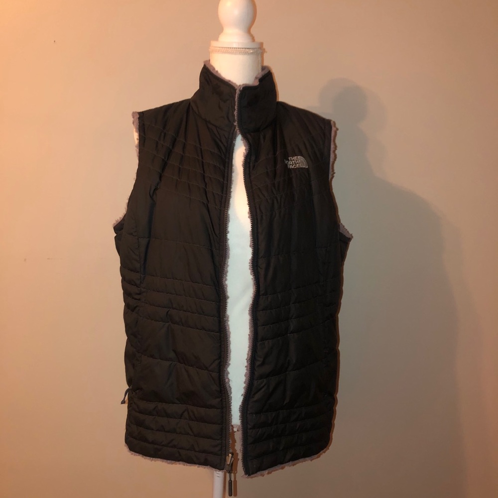 Grey Reversible The North Face Vest XL